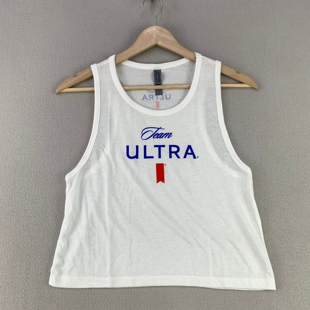 Michelob Ultra Team Tank Top Adult Small White Logo Graphic Beer Racing Sports